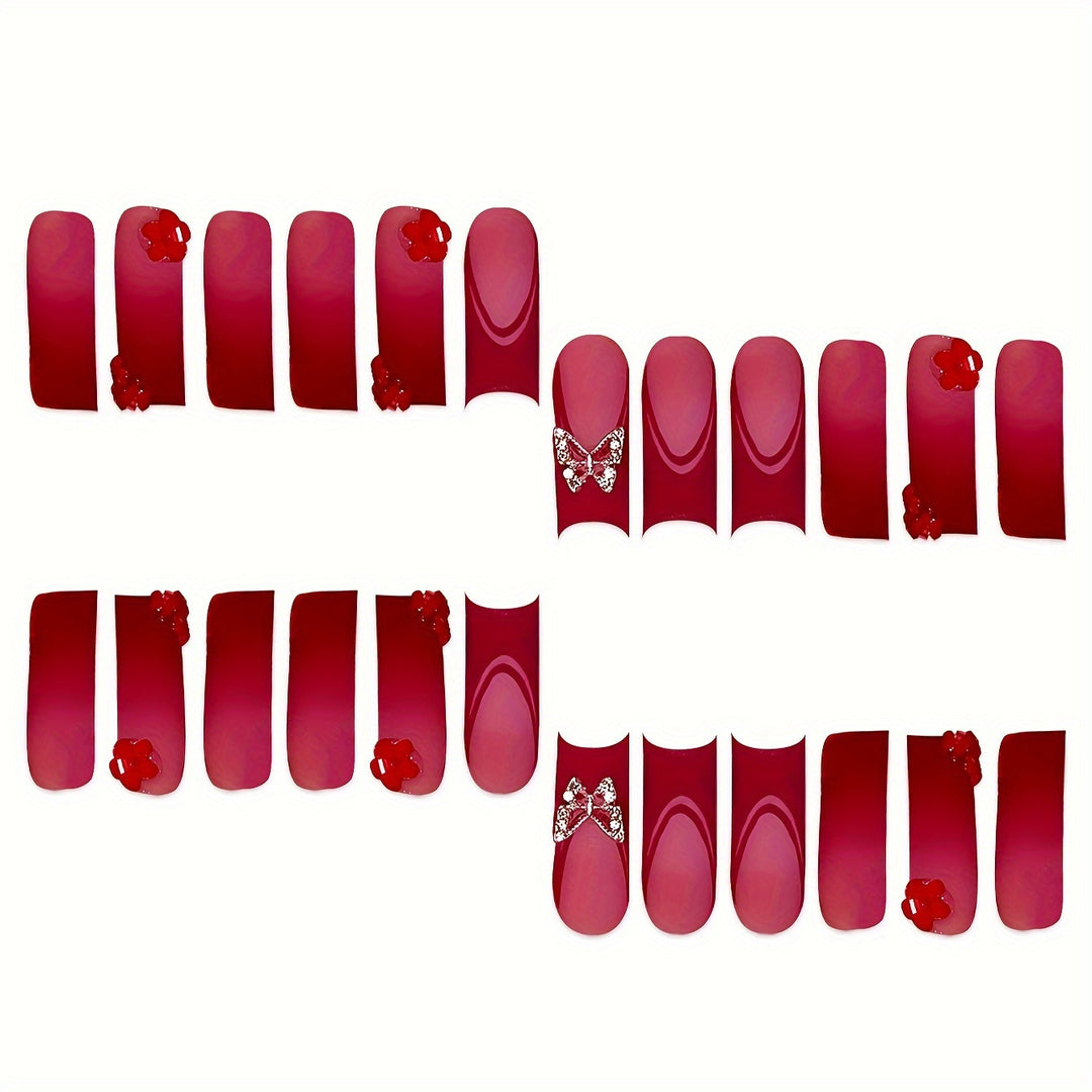 Decorative Press-On Nail Set Bowlift