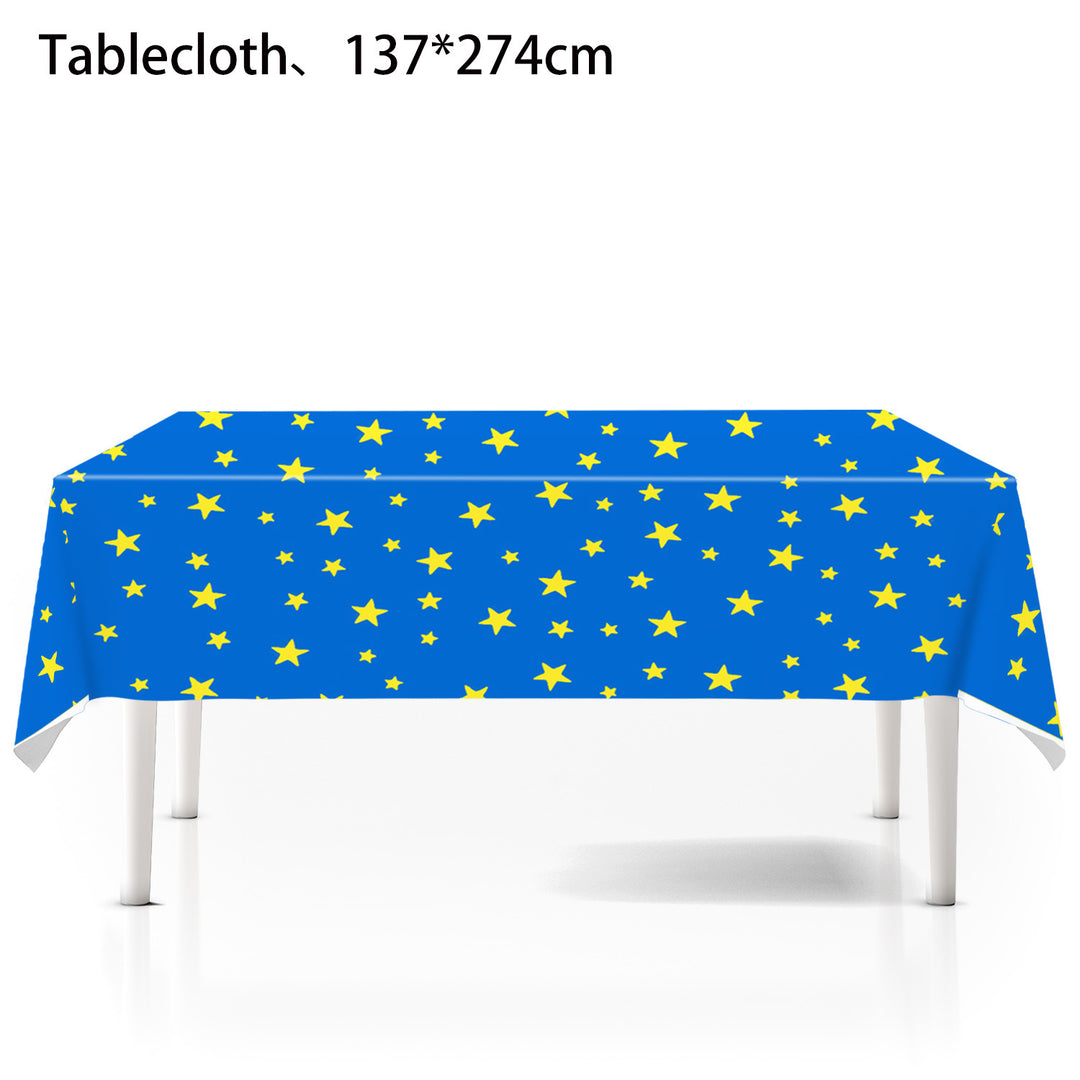 Unisex nan patriotic rectangular party tablecloth with stars and stripes waterproof disposable plastic Bowlift