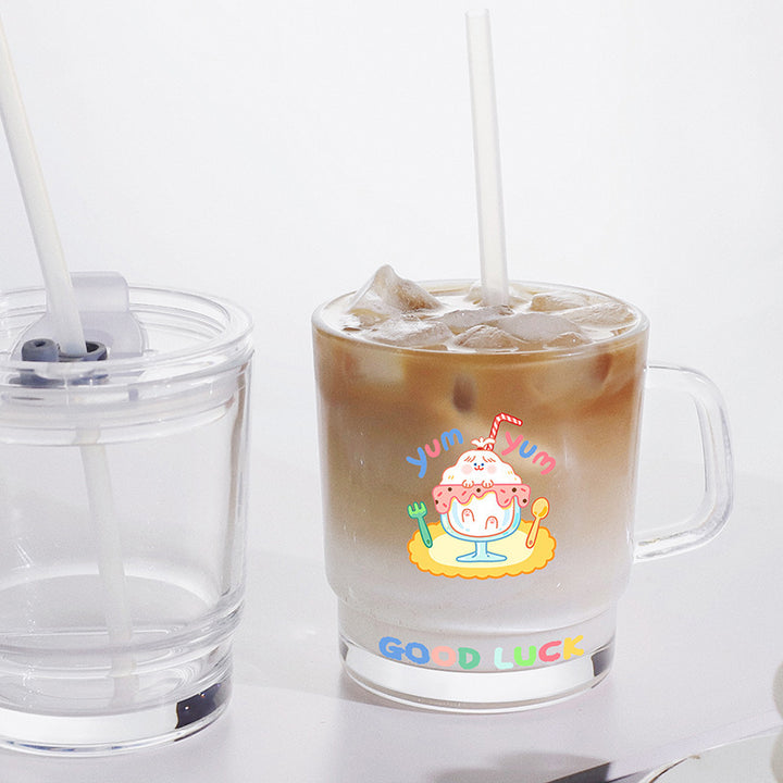 Ladies funny tea glass cup with artistic cat design Bowlift