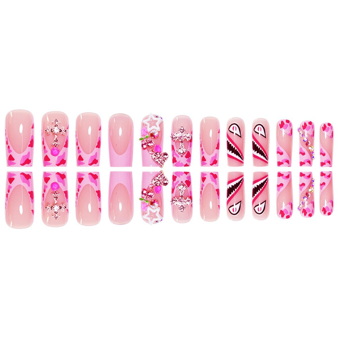 Artistic Decorative Press-On Nails with 3D Embellishments Bowlift