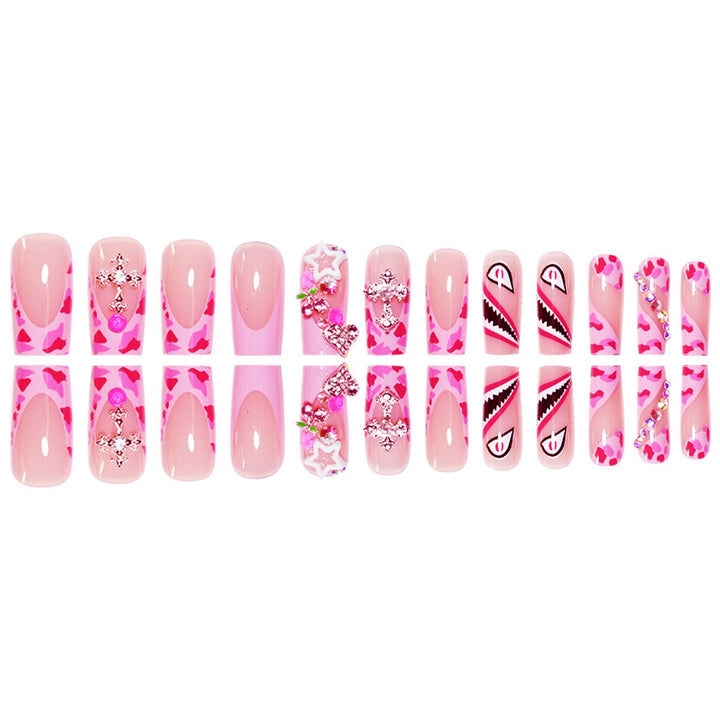 Artistic Decorative Press-On Nails with 3D Embellishments Bowlift