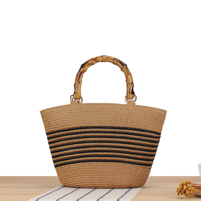 Handmade basket bag with bamboo handles Bowlift