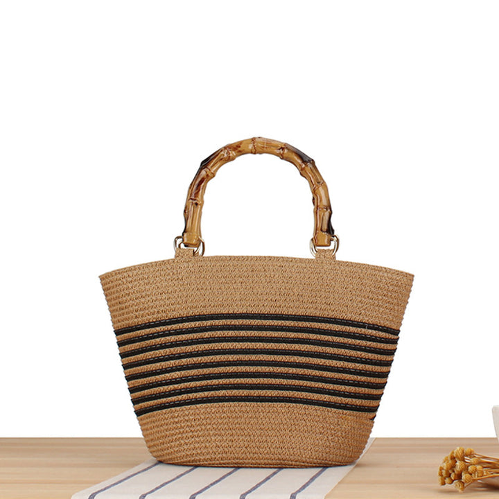 Handmade basket bag with bamboo handles Bowlift