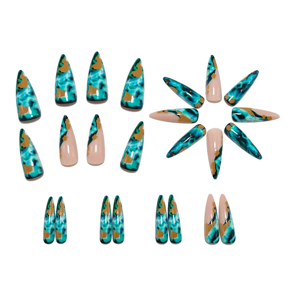 Artificial nails in luxurious marble and gold design Bowlift