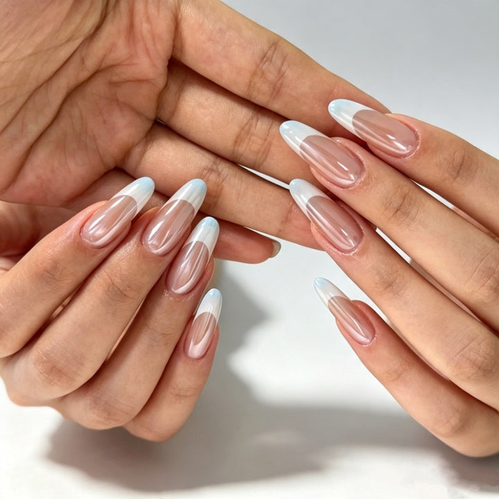 Artificial nails with transparent and modern French tips Bowlift
