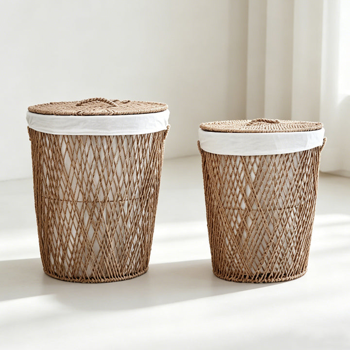 Decorative laundry basket with lid Bowlift