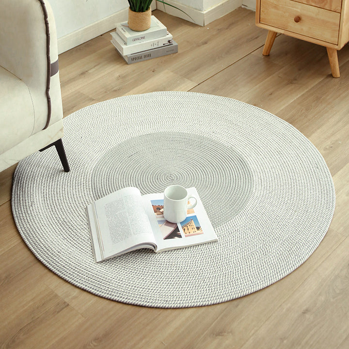 Round natural fiber rugs