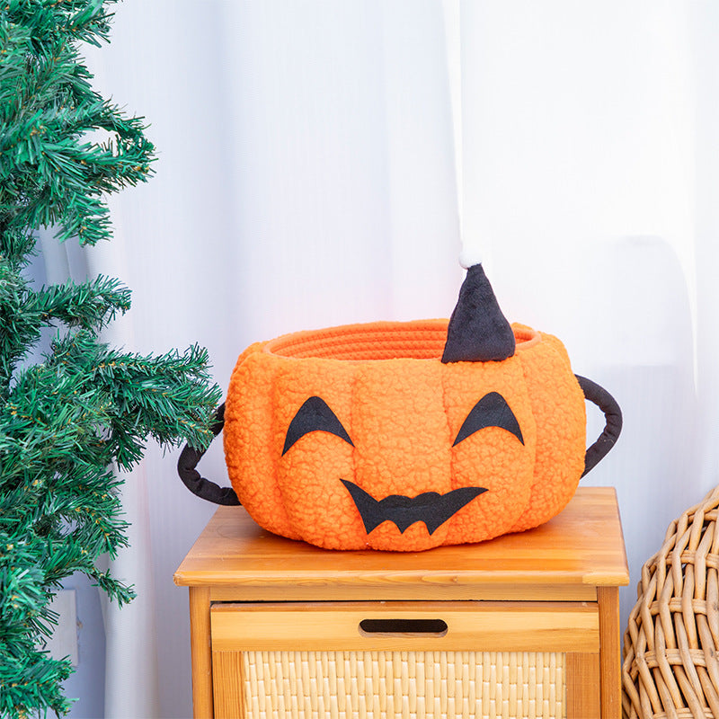 Playful Decorative Storage Basket In Pumpkin Design Bowlift