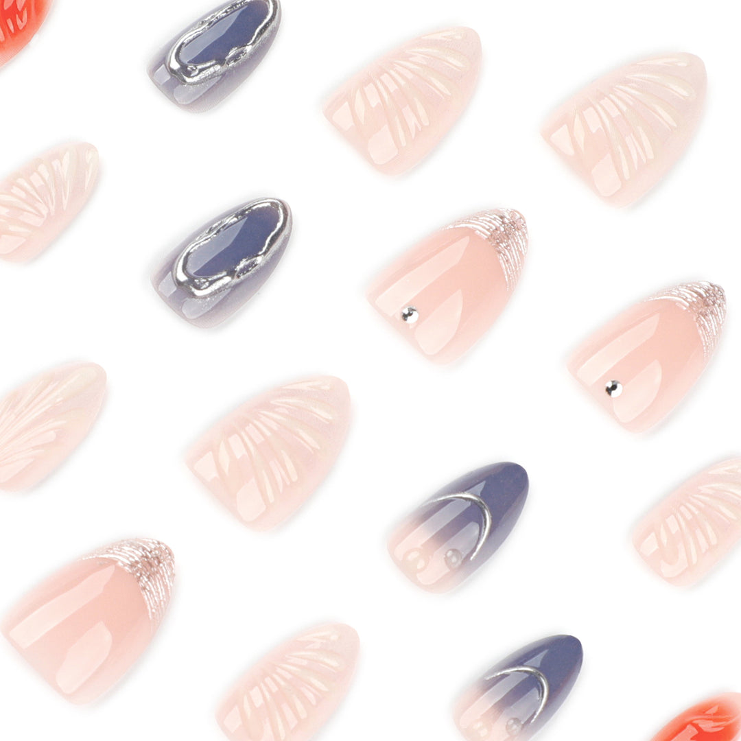 Artistic Gel Nails with Elegant Chrome Effect Bowlift