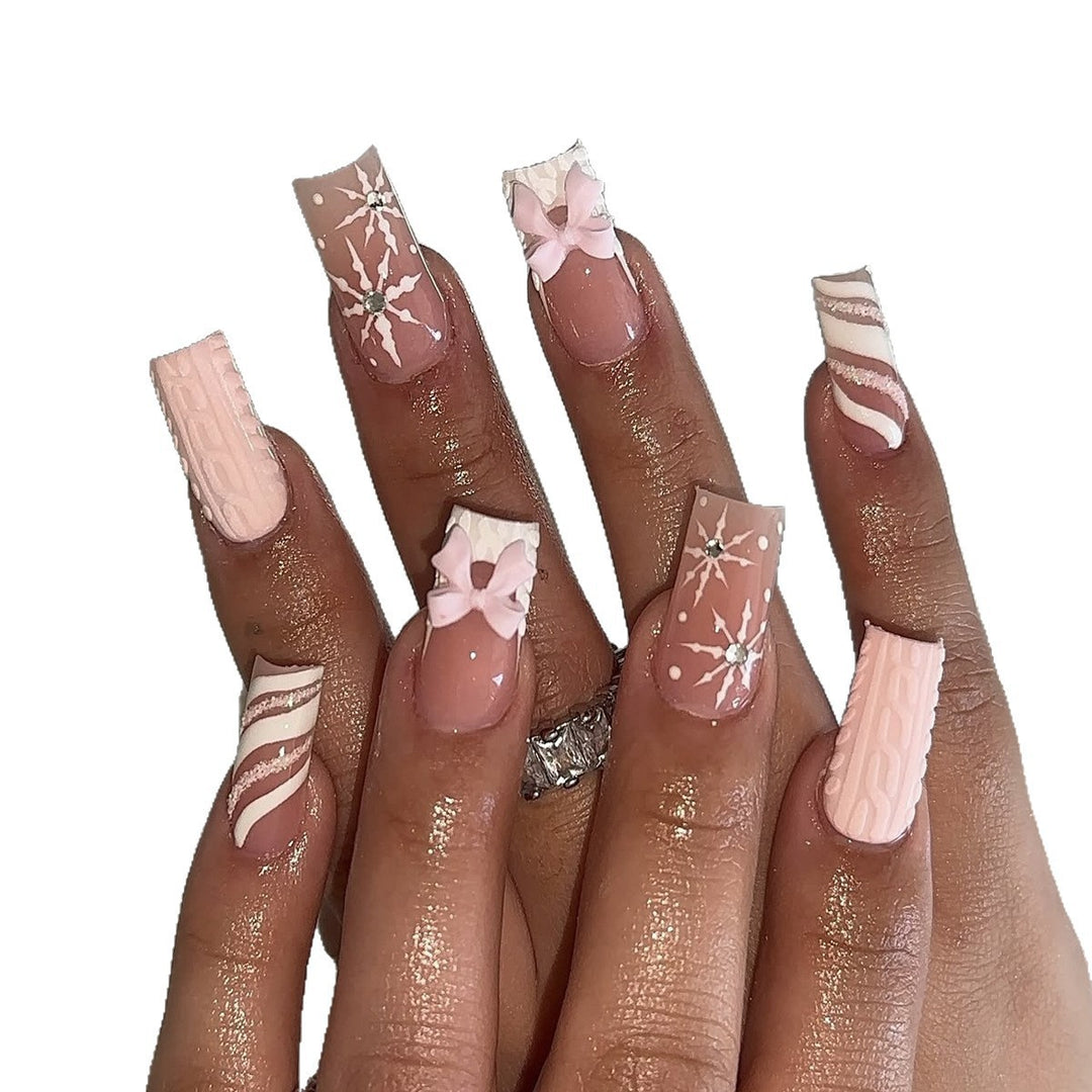 Artificial nail set with festive Christmas motifs Bowlift