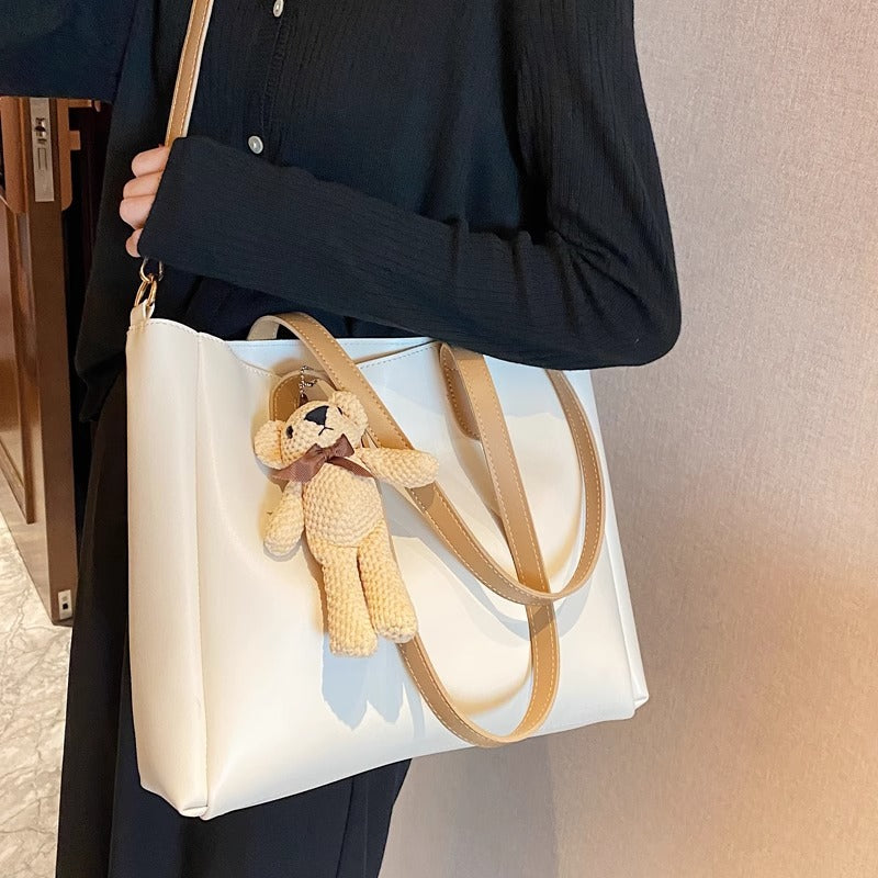 Spacious Soft Leather Tote Bag Bowlift