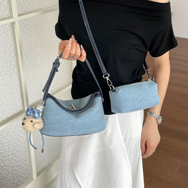 Stylish Denim Crossbody Purse Bowlift