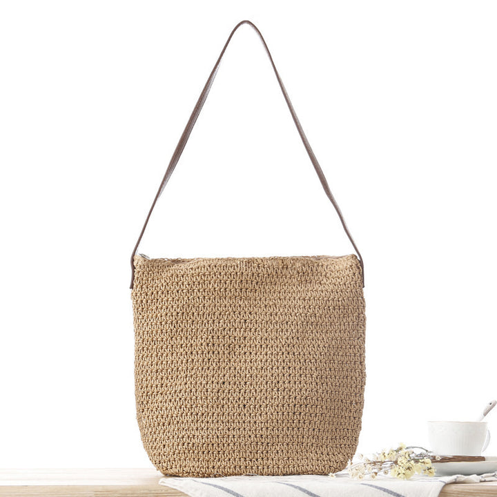 Handbag Made from Hand-Knotted Natural Material with Adjustable Shoulder Strap Bowlift