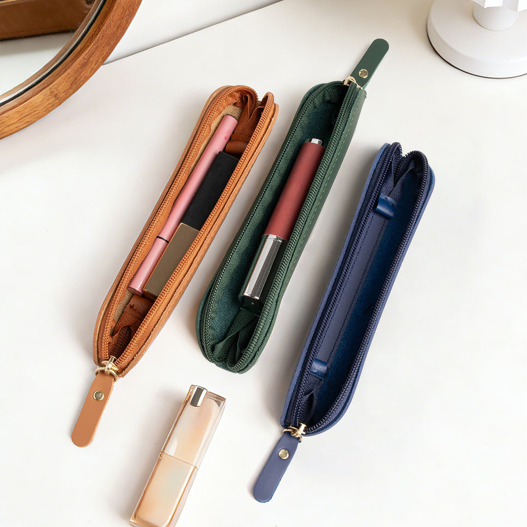 Elegant Leather Pencil Pouch Bowlift