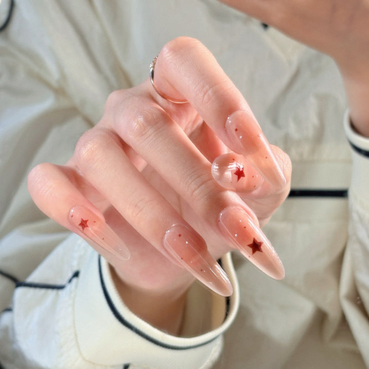 Elegant Press-On Nail Set with Glossy Finish Bowlift