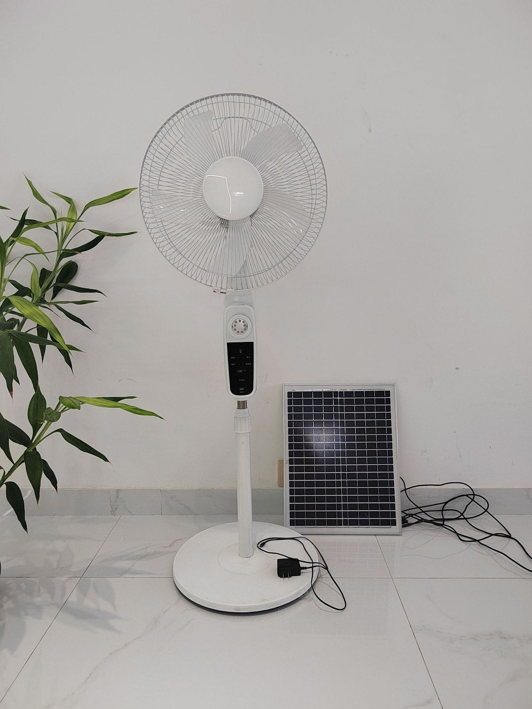 Unisex Solar-Powered Stand Fan with Smart Control Bowlift