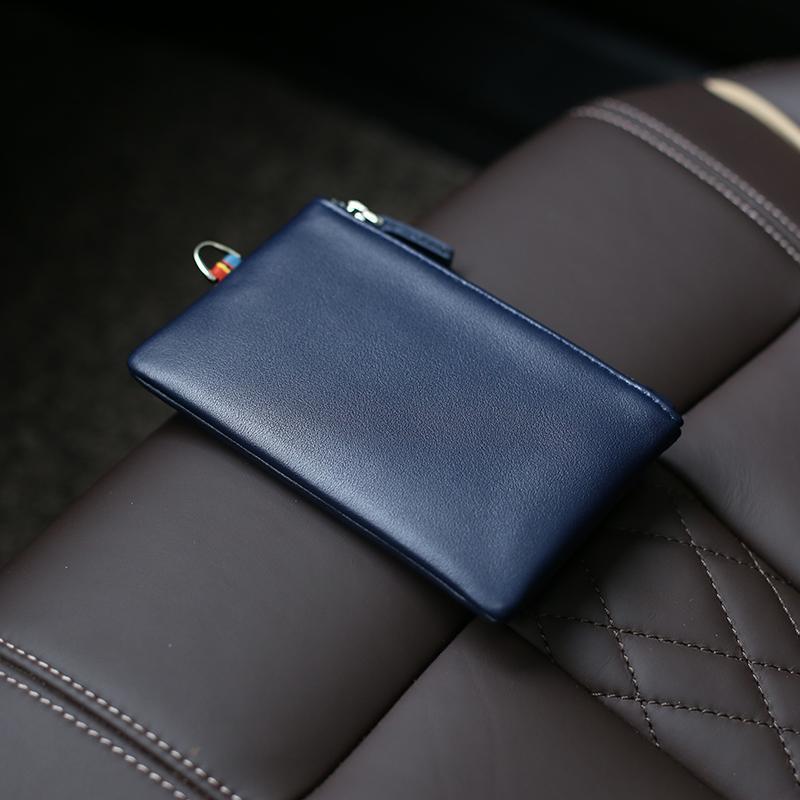 Zippered Leather Cardholder Bowlift