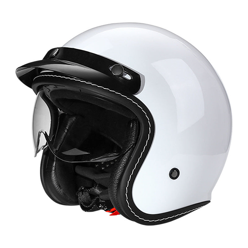 Retro Open-Face Motorcycle Helmet Bowlift