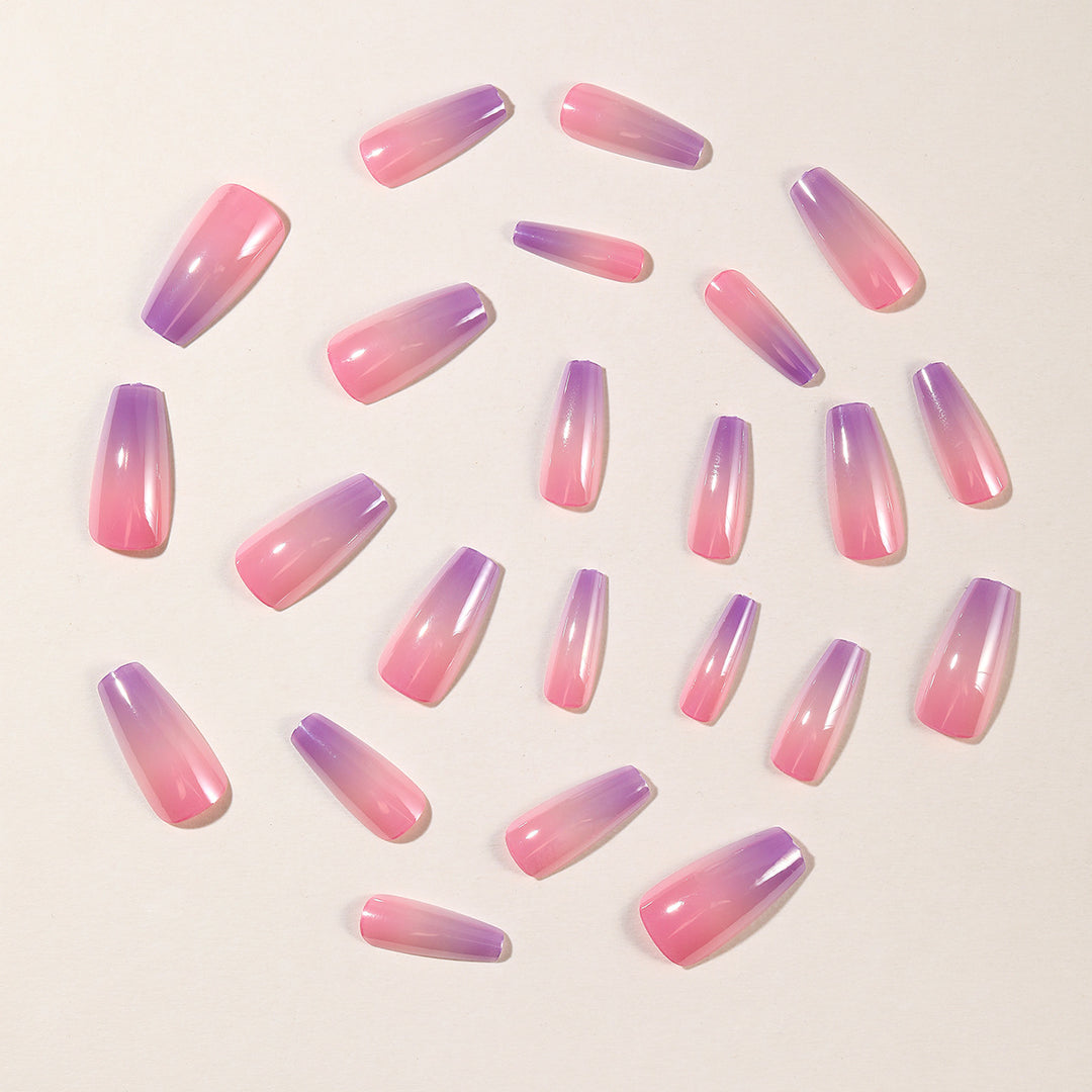 Glossy Ombre Gel Nail Art Extensions Bowlift