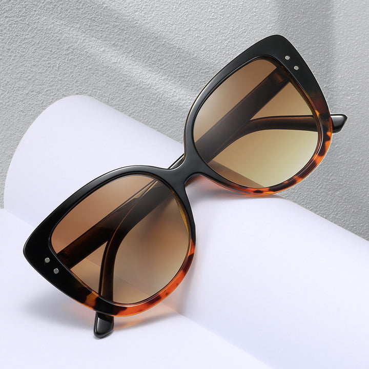 Ladies glamorous oversized sunglasses withElegant transparent frame Bowlift