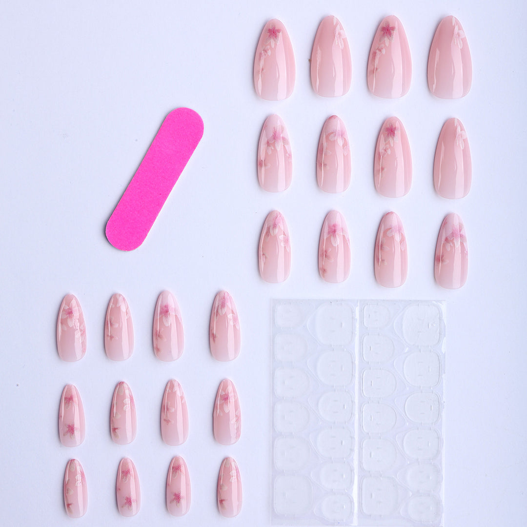 Artificial nails with delicate floral accents Bowlift