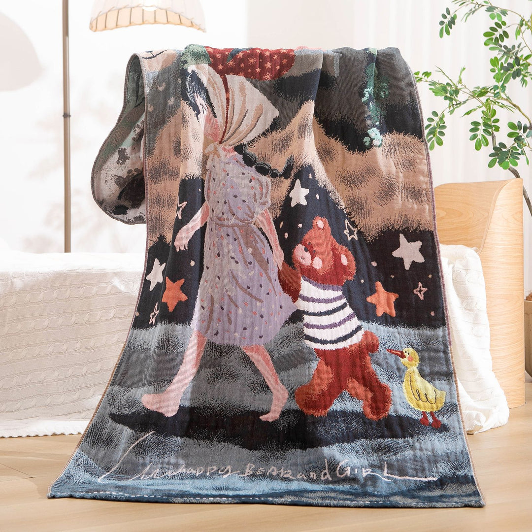 Women's cuddly blanket with charming bear motif Bowlift
