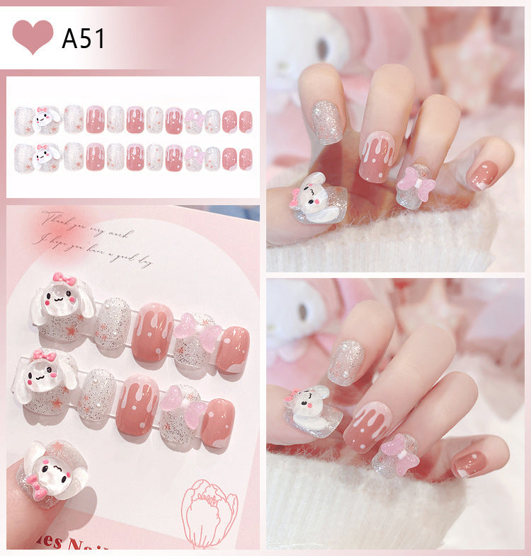 Decorative Floral Press-On Nail Tips Bowlift