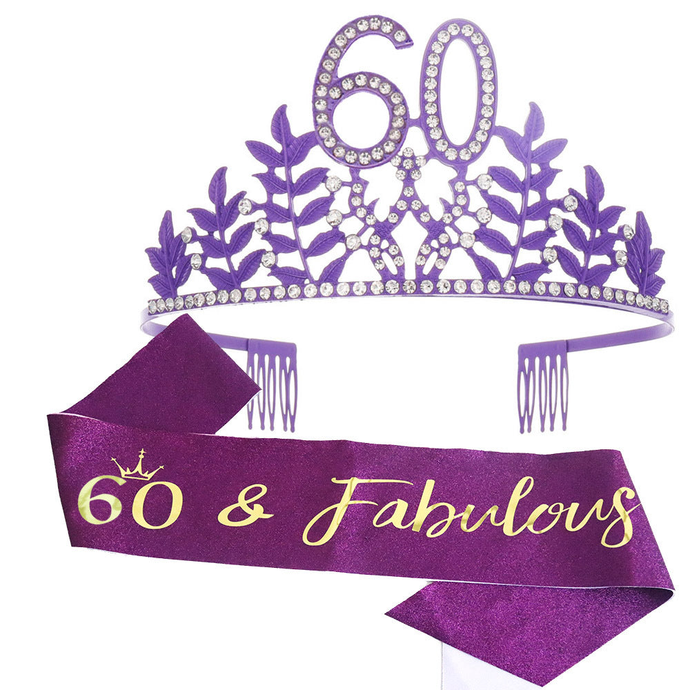 Women's Glamorous Birthday Crown with Shining Rhinestones Bowlift