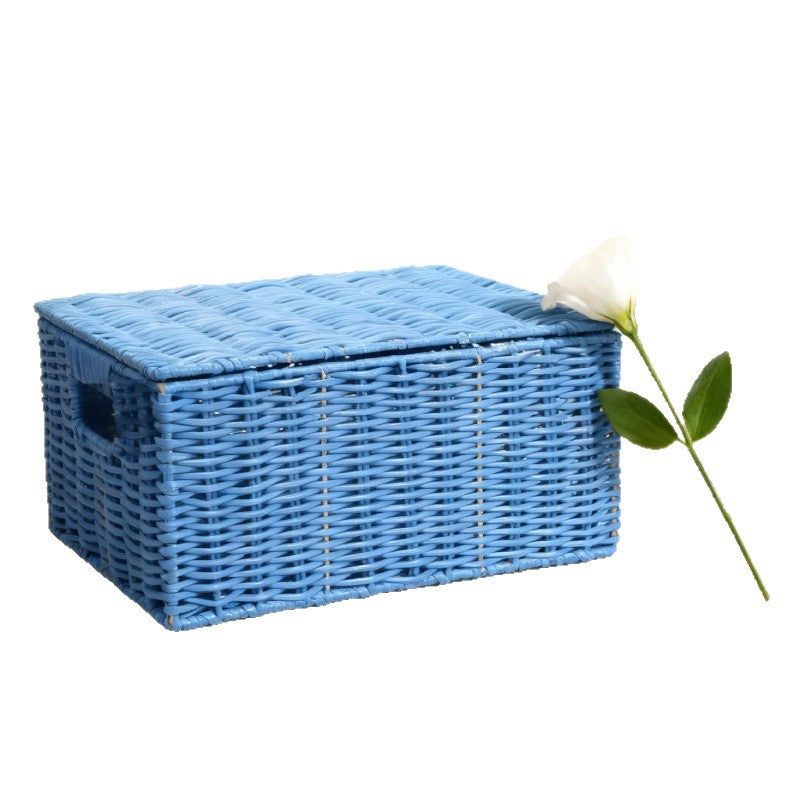 Women's storage basket made of woven material with integrated lids Bowlift