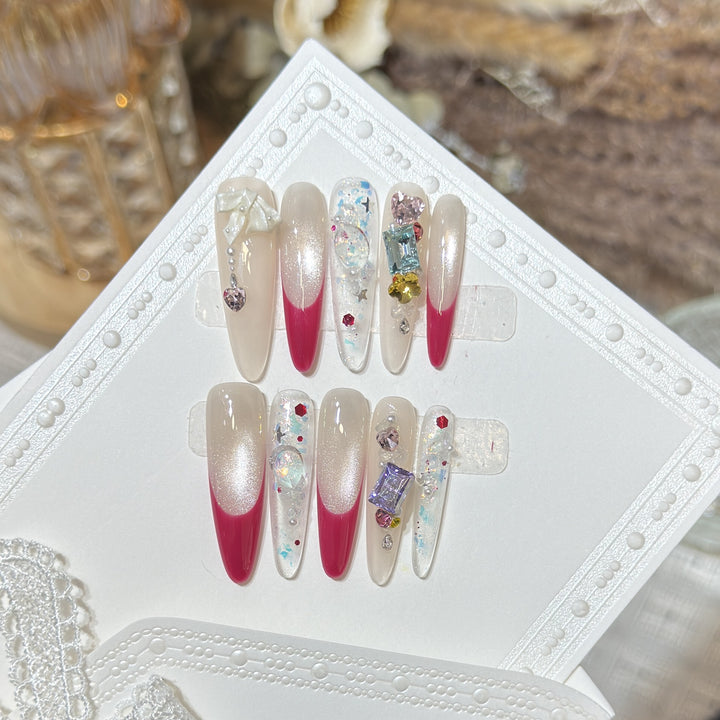 Stylish Decorative Press-On Nail Set Bowlift