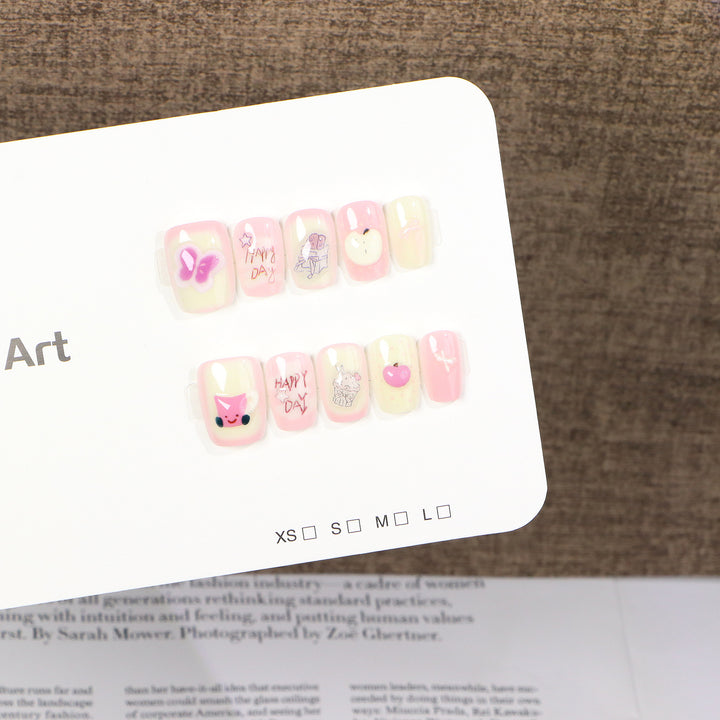Whimsical Character-Themed Press-On Nail Set Bowlift