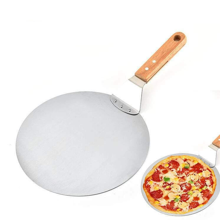 thin stainless steel round pizza peel with wooden handle Bowlift