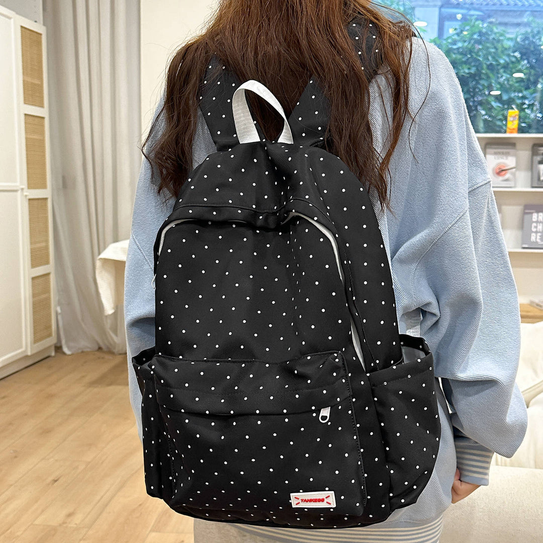 Stylish Polka Dot Backpack Bowlift