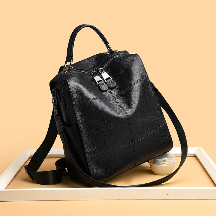 Versatile Multi-Functional Leather Backpack Bowlift