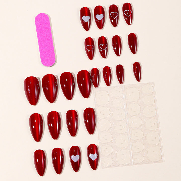 Heart Accent Acrylic Nail Design Bowlift