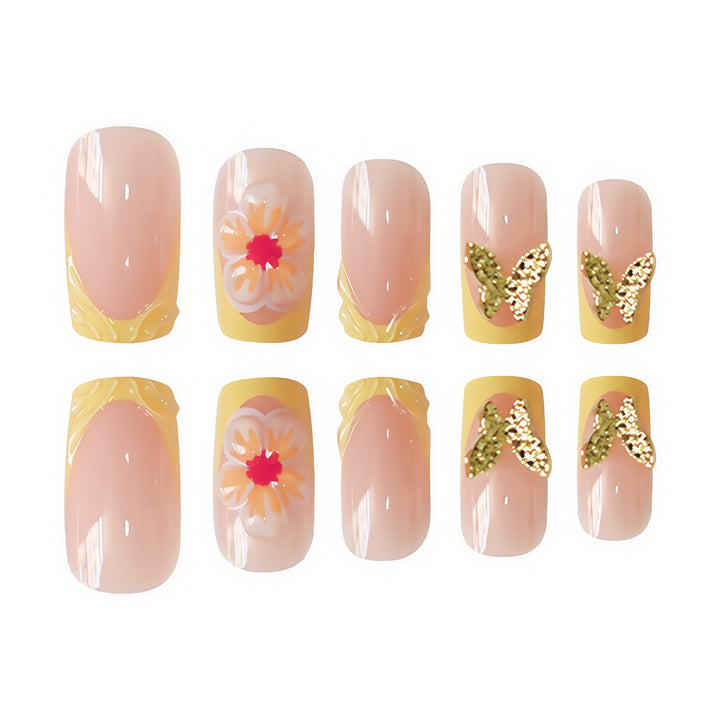 Artistic Spring Floral Nail Art Enhancements Bowlift