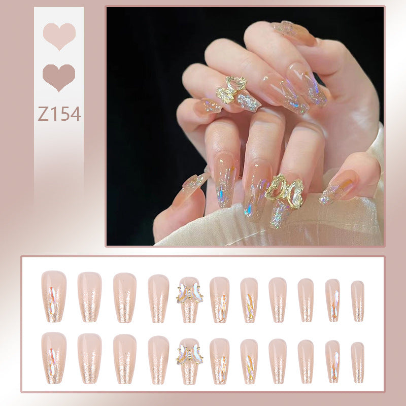 Art nail set with sparkling 3D butterfly decorations Bowlift
