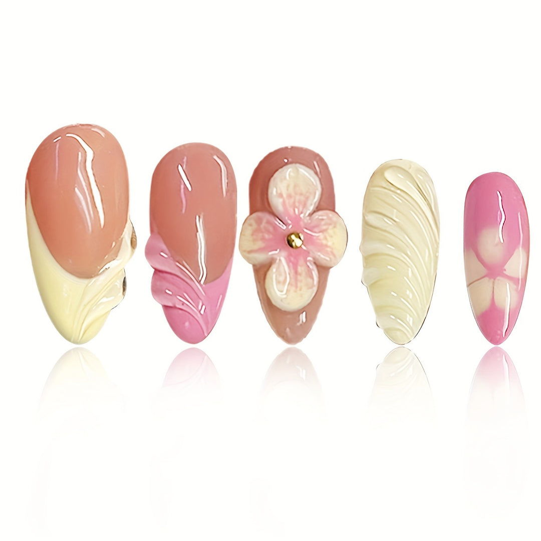 Artistic 3D Floral Nail Art Bowlift