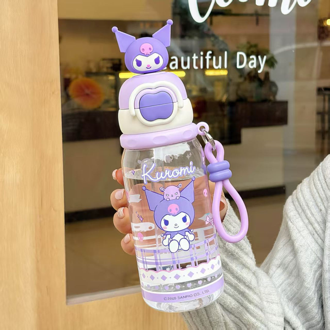 Ladies water bottle with interactive lid and cute Pochacco design Bowlift