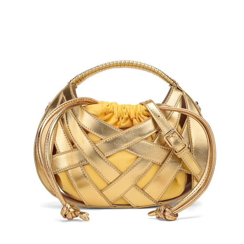 Chic Woven Handle Handbag Bowlift