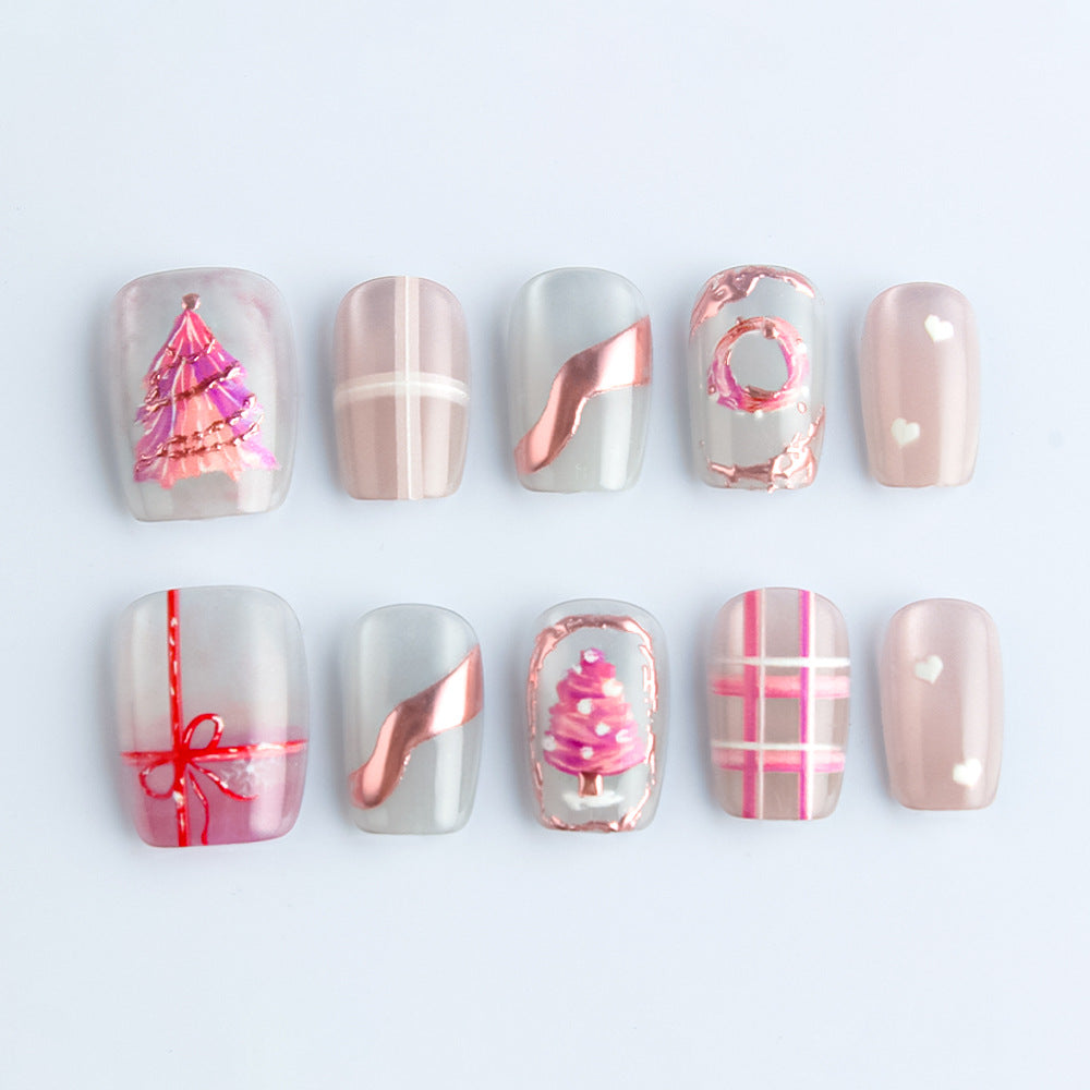 Decorative Holiday-Themed Press-On Nail Set Bowlift