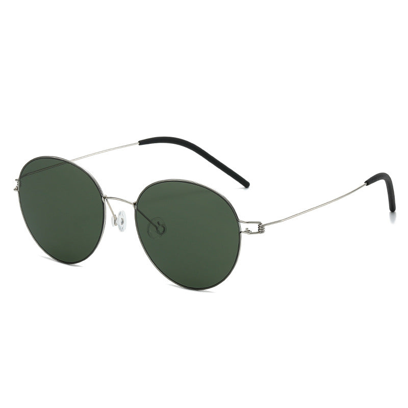 Women round sunglasses with light metal frame and gradient lenses Bowlift