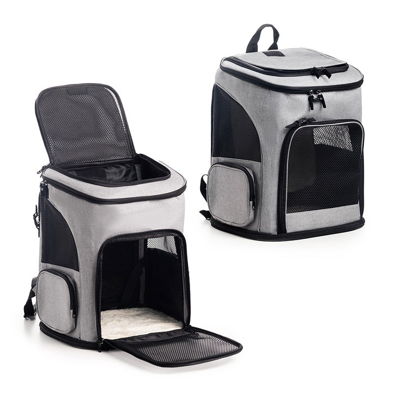 Portable Pet Backpack with Breathable Mesh Inserts Bowlift