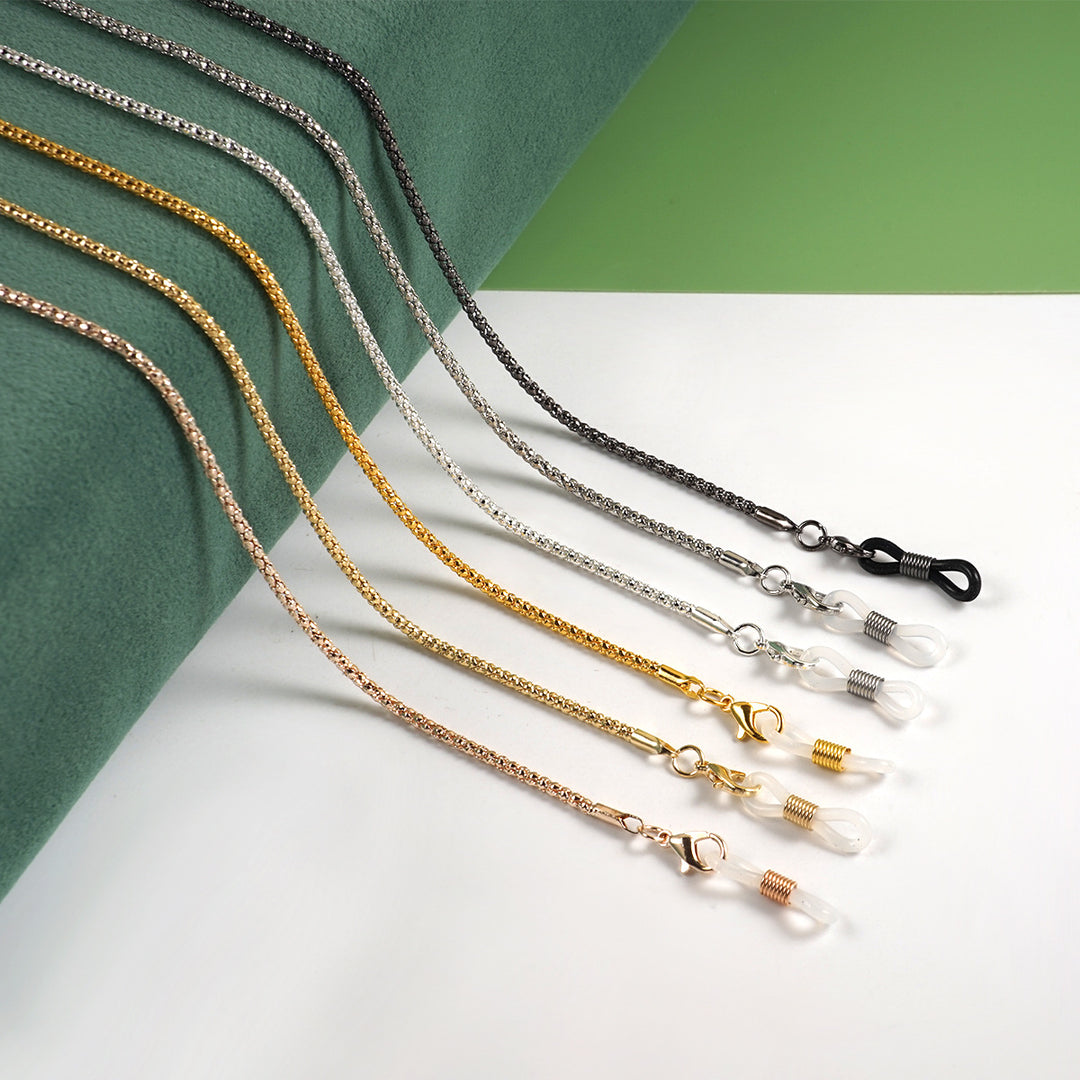 Elegant Gold Metal Eyewear Chain Bowlift