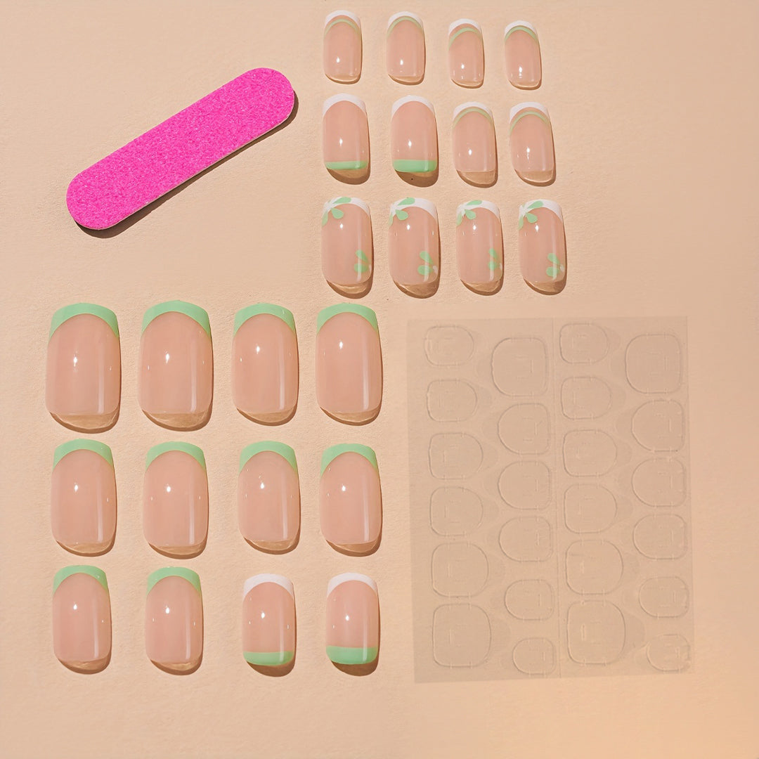 Artificial nail set with elegant French tips Bowlift