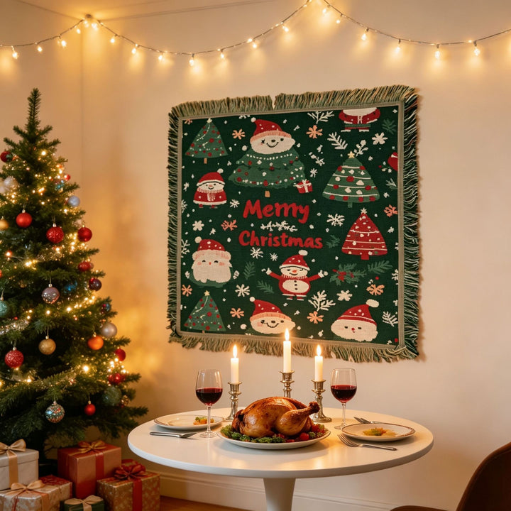 Festive Holiday Throw Blanket