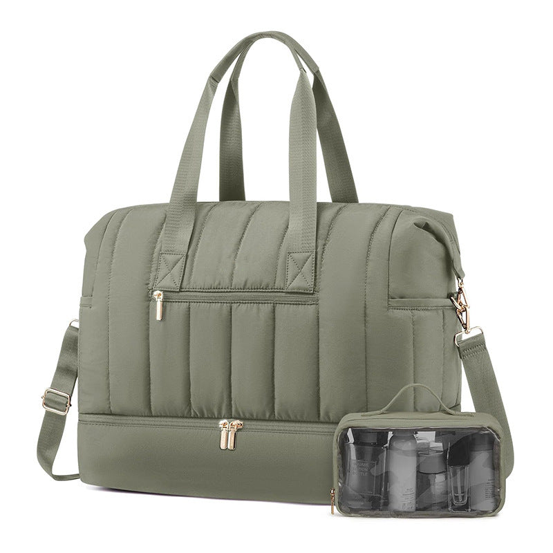 Fashionable and Practical Leisure Tote Bag with Detachable Cosmetic Pouch Bowlift
