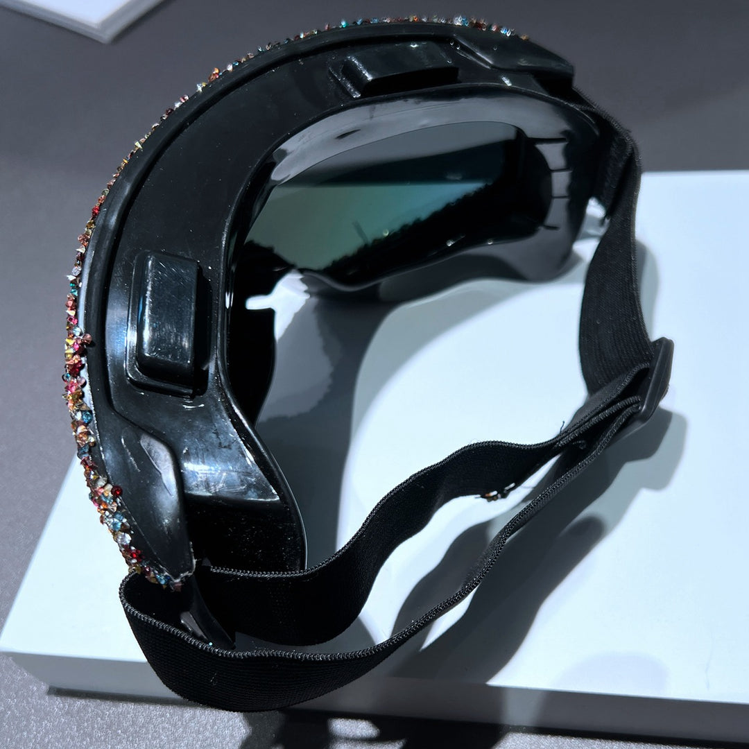 Women's skiing goggles with sparkling crystal decoration Bowlift