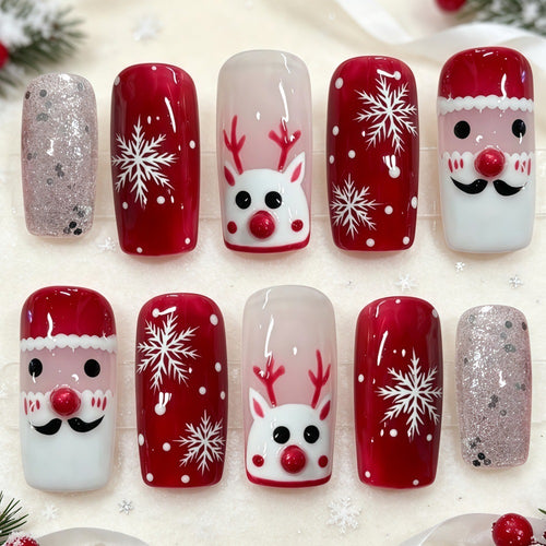 Creative nail art set with festive Christmas motifs Bowlift