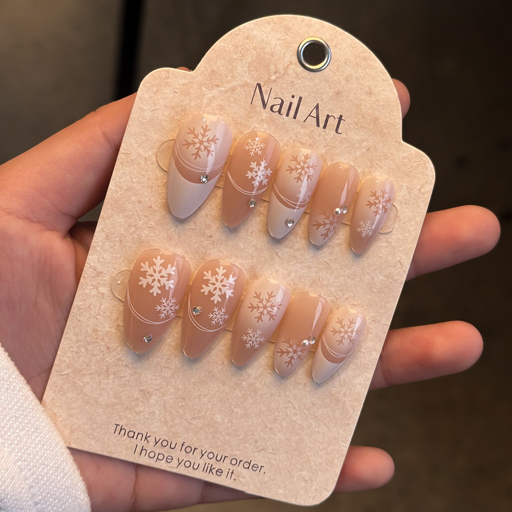 Elegant Winter-Themed Press-On Nails Bowlift